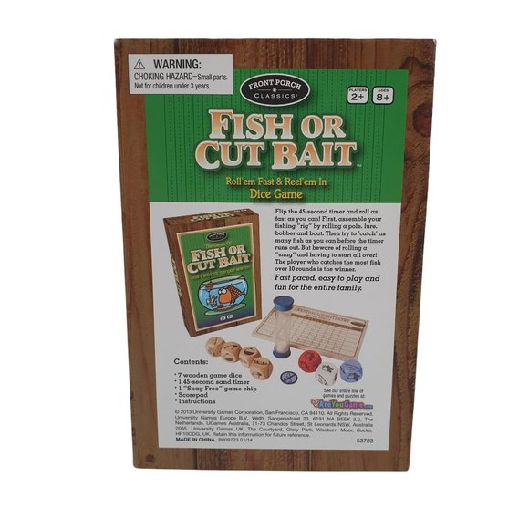 Fish Or Cut Bait Dice Game Family Night Front Porch Classics FLAW - Picture 3 of 6
